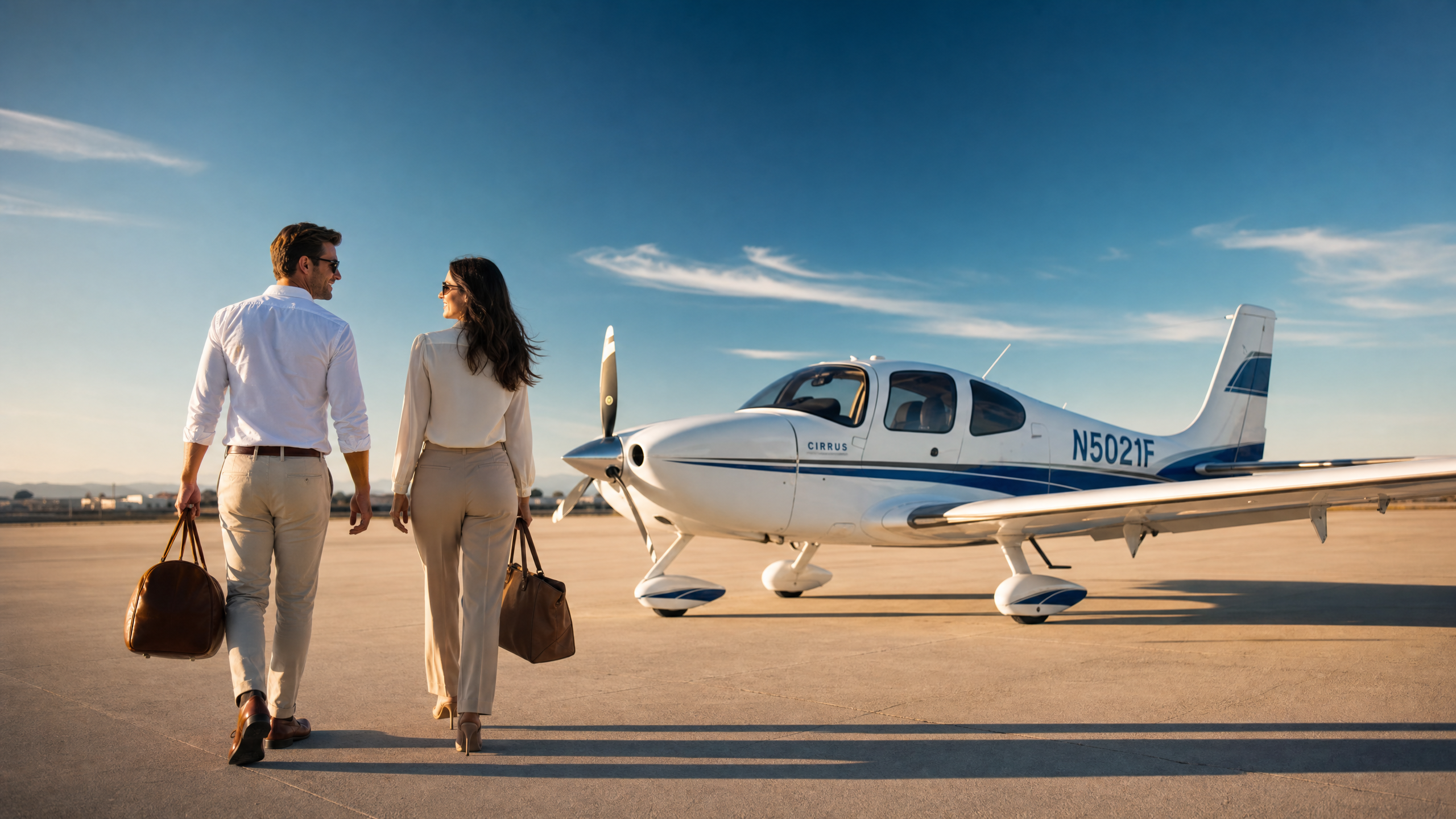 Skyline Flight Cirrus SR22 aircraft on the ramp at Nashua Municipal Airport (KASH)